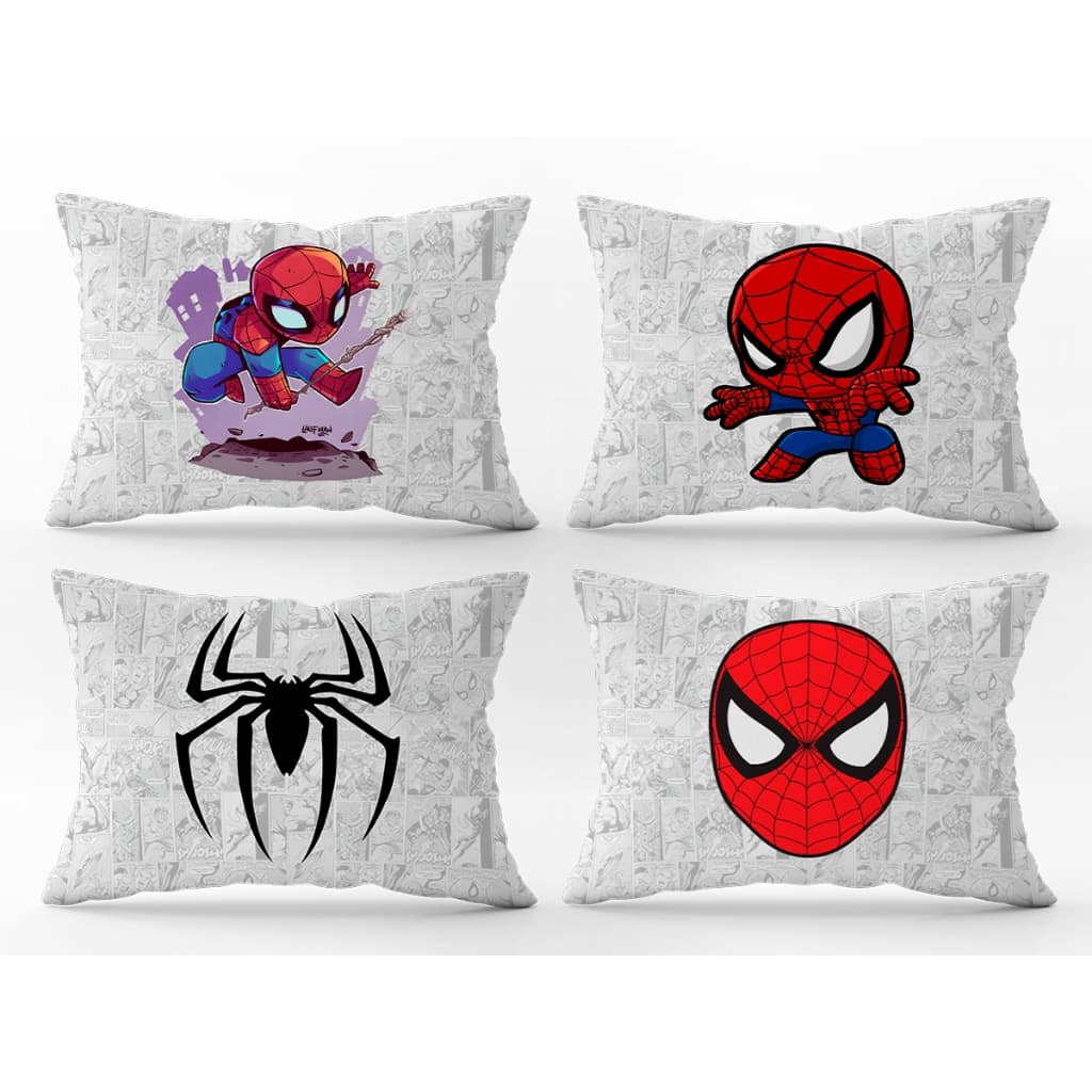 Kit 4 Almofadas Homem Aranha Decorativas C/ Enchimento 20x30 Quarto Sala Sofá