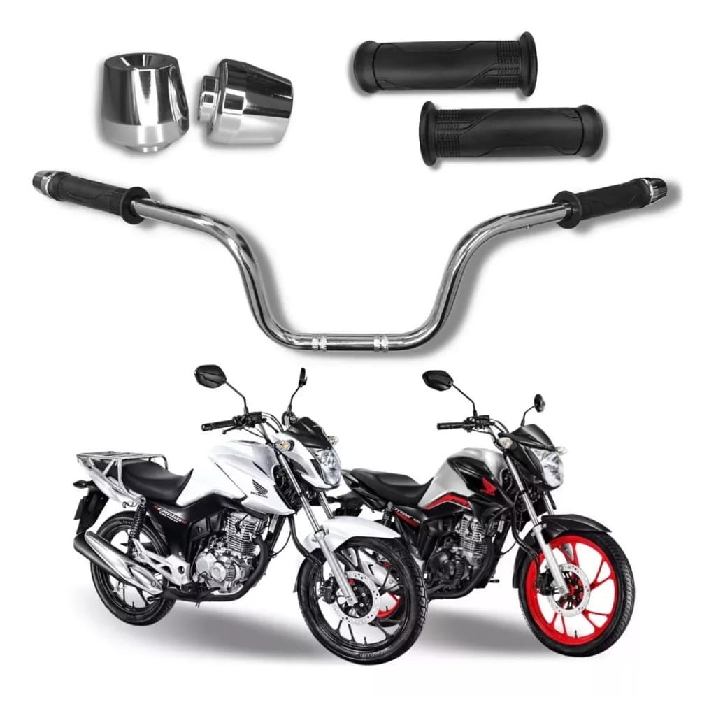 Kit P/ Moto Guidão Cargo 160 2016/2024 C/ Pesos da PCX Preto ou Cromado Par de Manoplas Reforçado