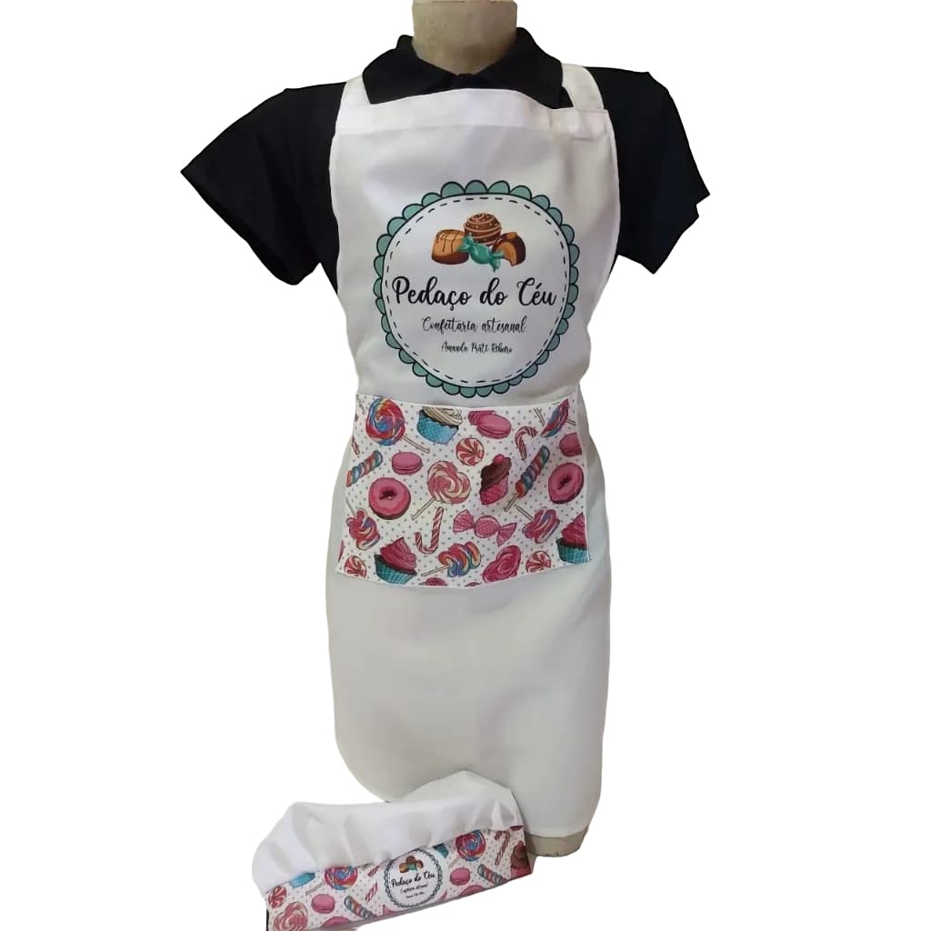 Avental e Touca Personalizados Confeitaria, Doceria , Cozinha