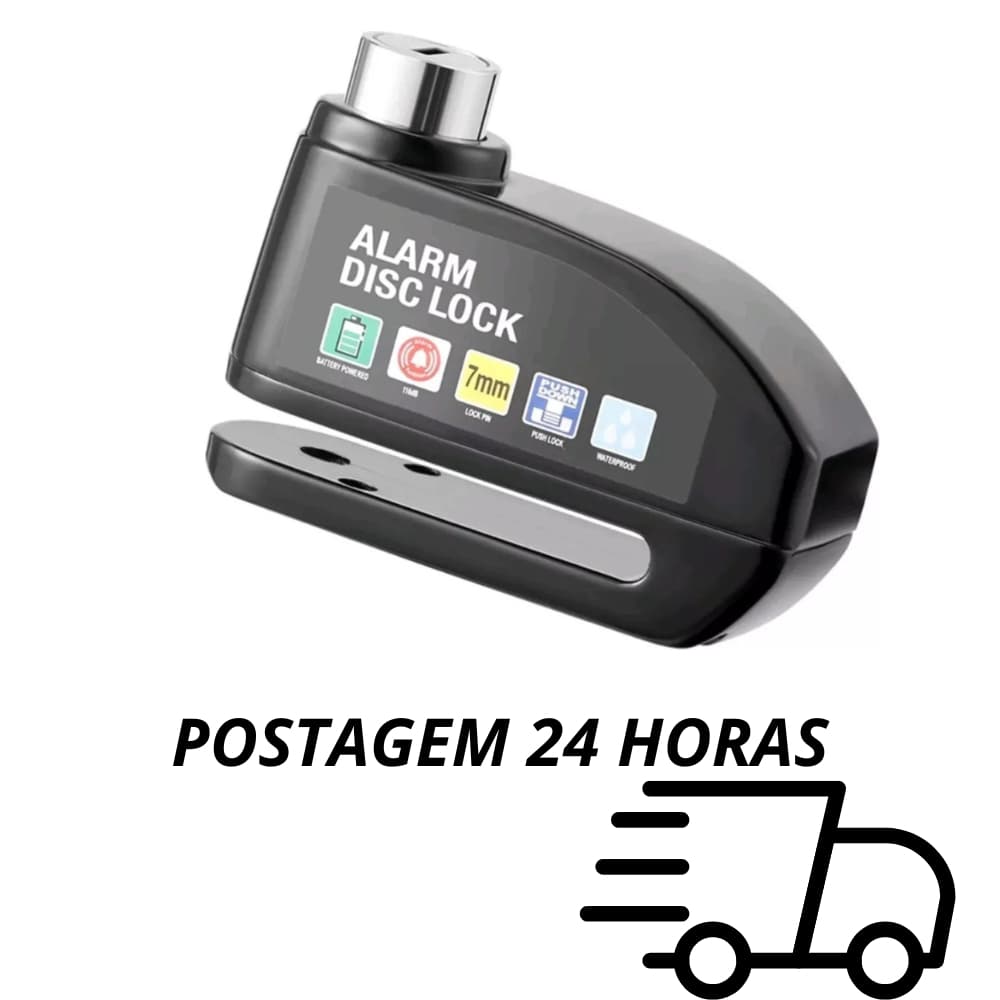 Trava Cadeado De Freio Disco Com Alarme Sonoro Para Moto