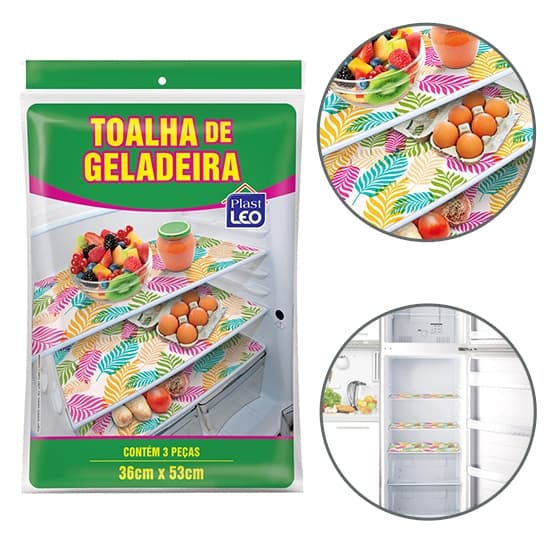 Toalha De Plástico Para Geladeira Estampas Sortidas 3 Peças