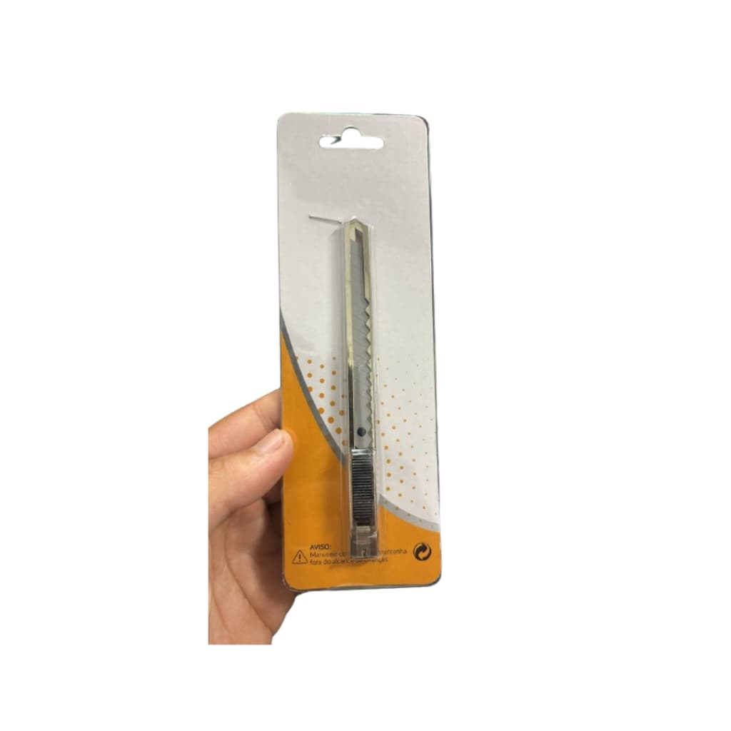 Estilete De Metal Profissional Estreito 9mm Prata
