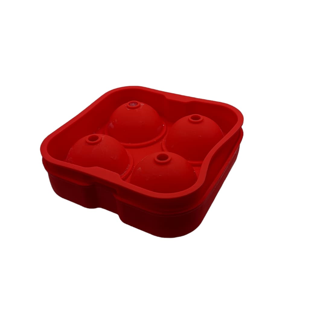 Forma de Gelo Silicone 4 Esferas Grandes Drinks Festas Bar Cozinha SEM BPA