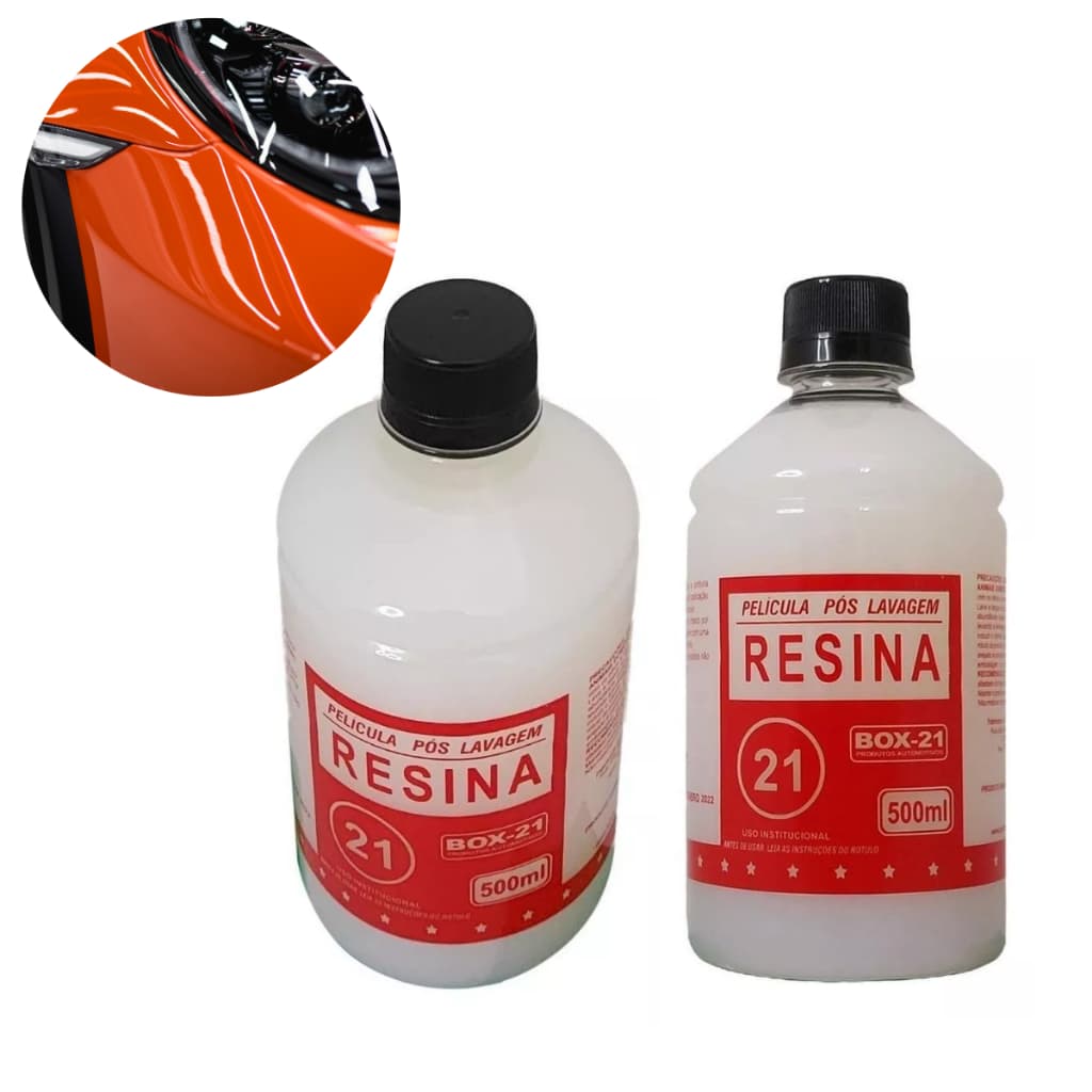 kit 2 Resina cera auto brilho pós lavagem automotiva