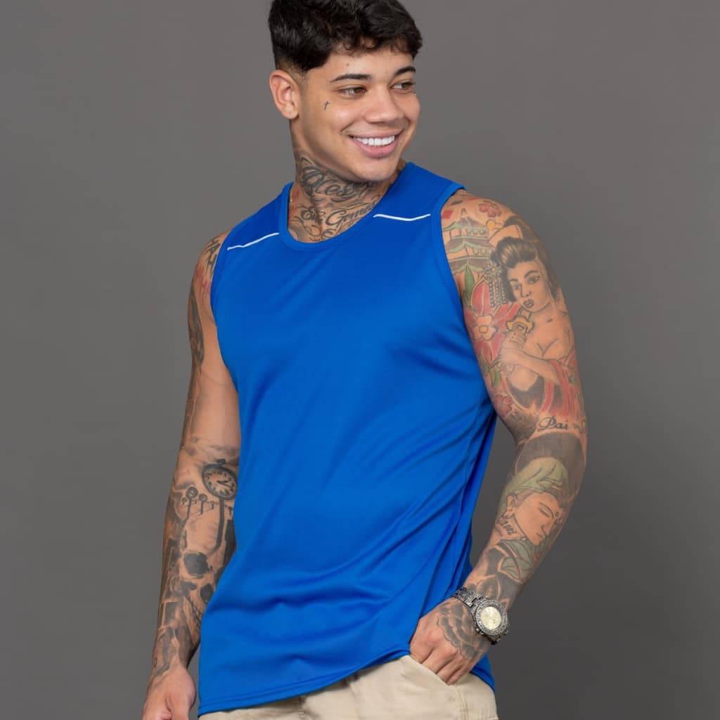 Camiseta Regata masculina dry-fit  para academia corrida treino futebol camiseta esportiva