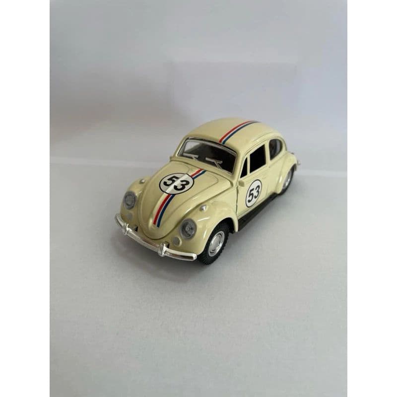 Miniatura Volkswagen Fusca Herbie 53 creme Ícone de Estilo e Pensado em em Cada Detalhe