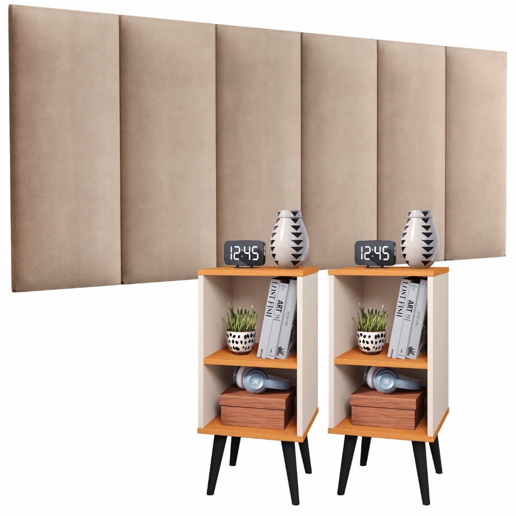 Conjunto Quarto Bidê  2 Mesa de Cabeceira e 1 Cabeceira Casal 1,40 Varias Cores