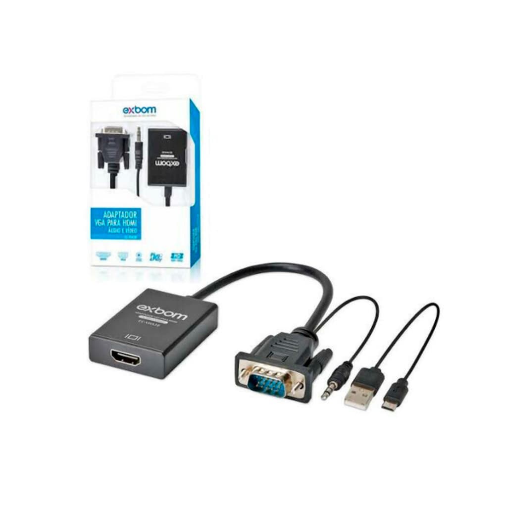 adaptador conversor vga para hdmi PC, TV CONVERTE DE VGA PARA HDMI ALTA QUALIDADE