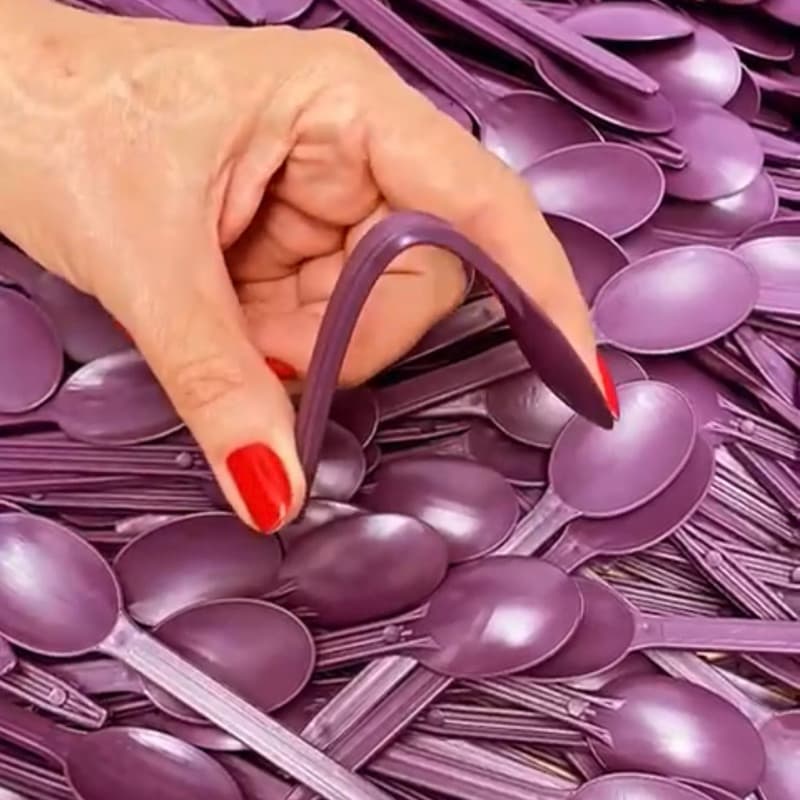 500 Colher roxa descartável reforçada para Açai