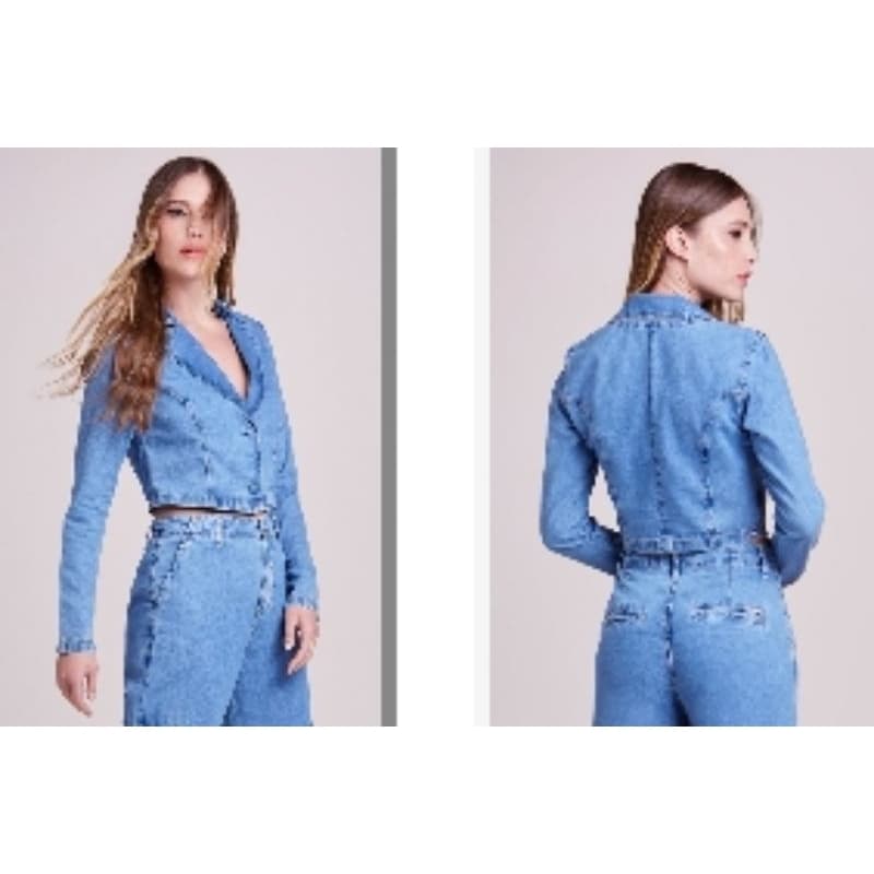 jaqueta jeans feminina curta blazer monnari p