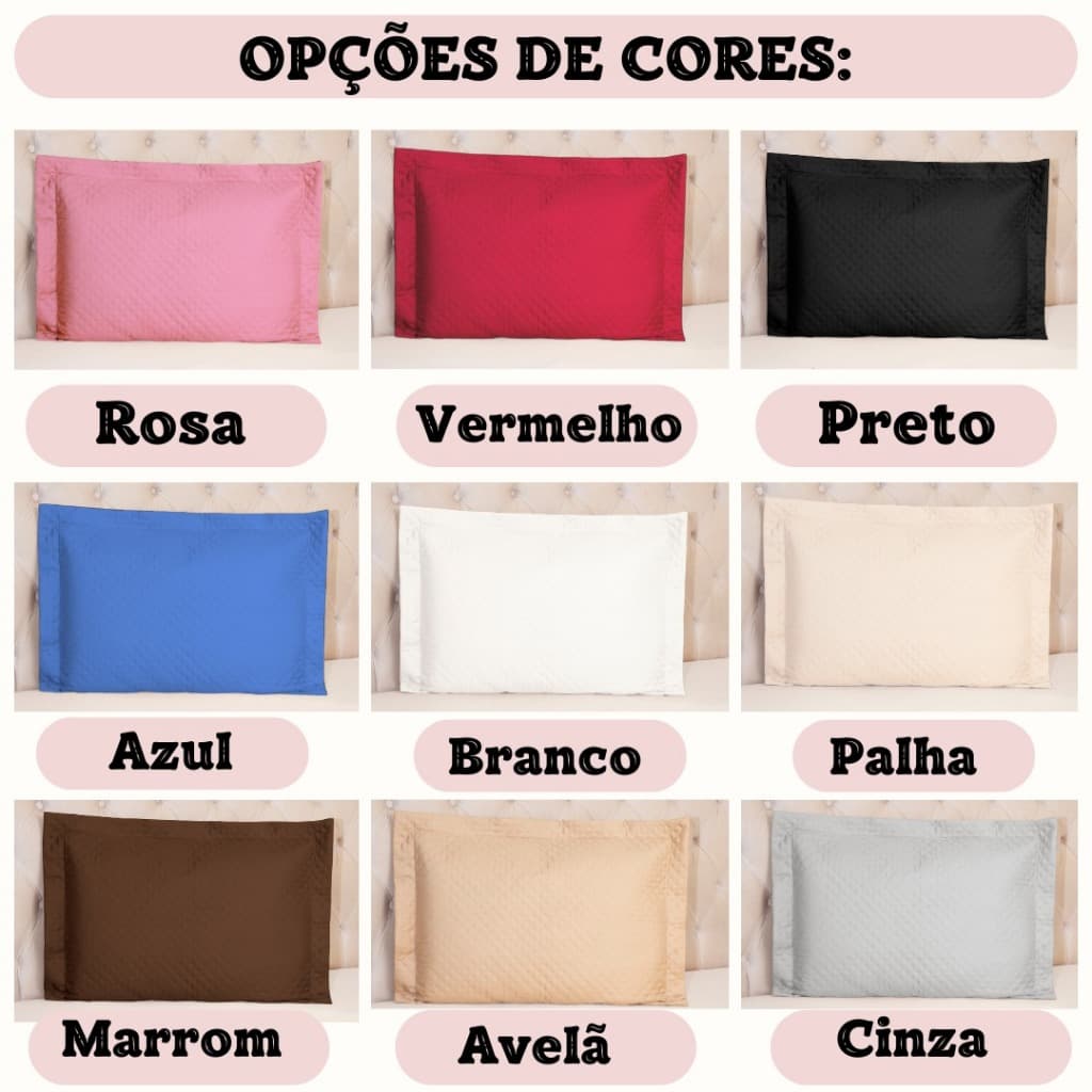 CAPA PORTA TRAVESSEIRO FRONHA MATELASSE AVULSA 70 X 50 VÁRIAS CORES A PRONTA ENTREGA