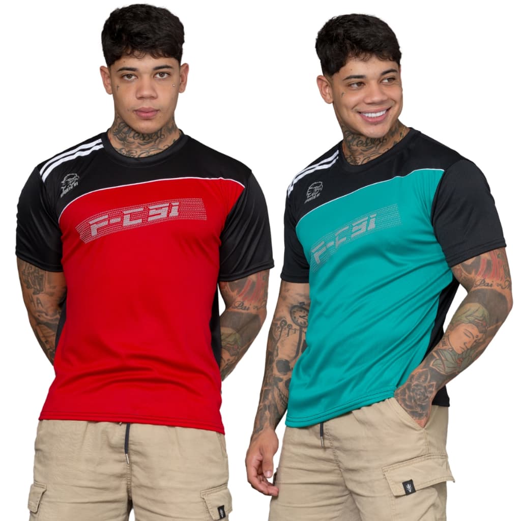 Kit 2 Camisas Esportivas Masculina Academia  Esportes Caminhada Bike Cross Oferta Camisas Dry Fit