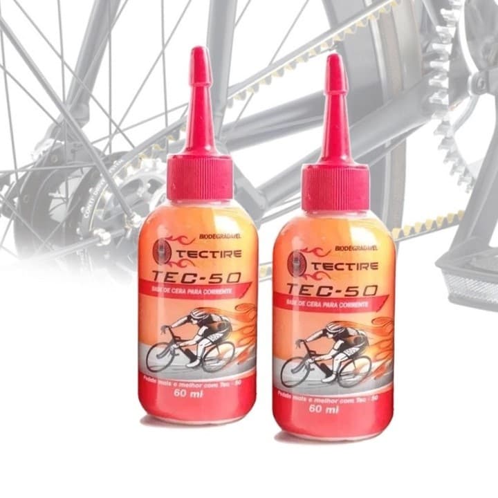 kit 2 Óleo Lubrificante Corrente Tectire Tec 50 Bio Cera Bike 60ml Novo