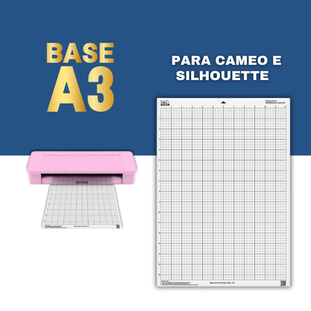 1 Base de Corte A3 Branca Para Plotters Cameo Silhouette E Outros Modelos Confira - Com Cola