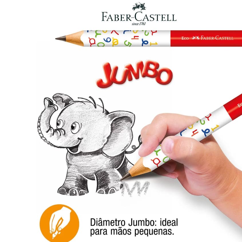 LAPIS DE ESCREVER GRAFITE JUMBO FABER-CASTELL