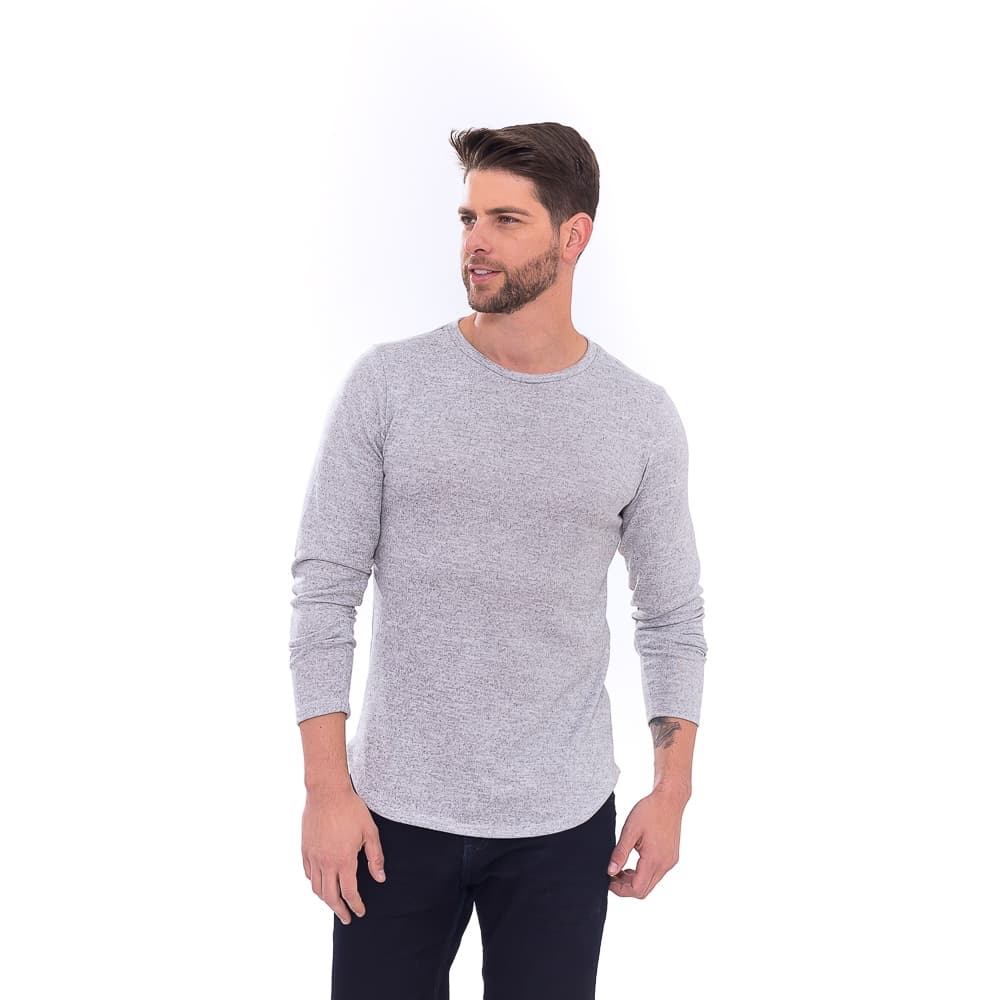Camiseta Long Line Camisa Manga Longa Blusa De Lãnzinha