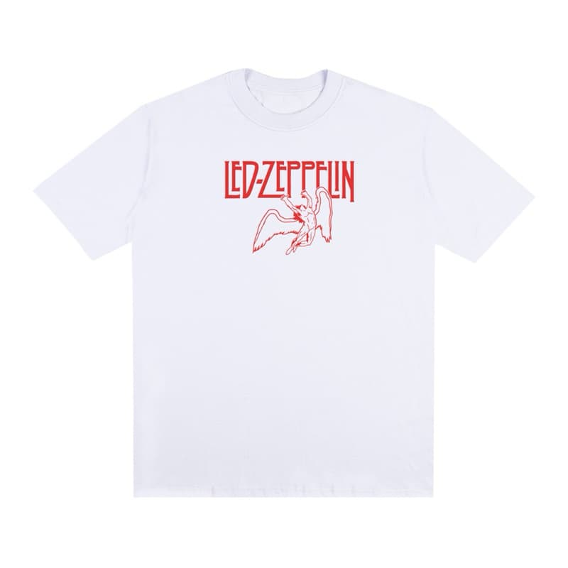 camiseta estampada LED ZEPPLIN modelagem oversized Streetwear larga