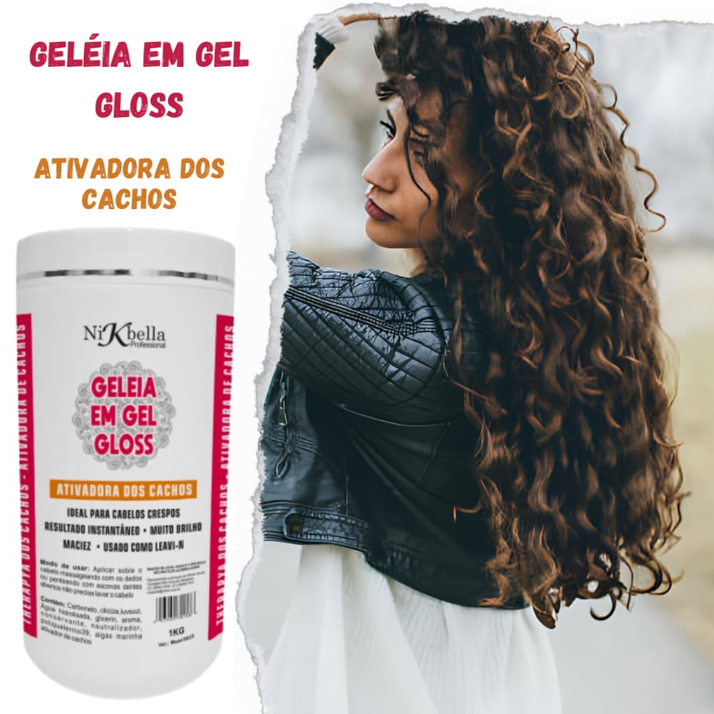 Gelatina Super Definição dos Cachos Transição Capilar Cacheados Crespos Ondulados Afro 1kG