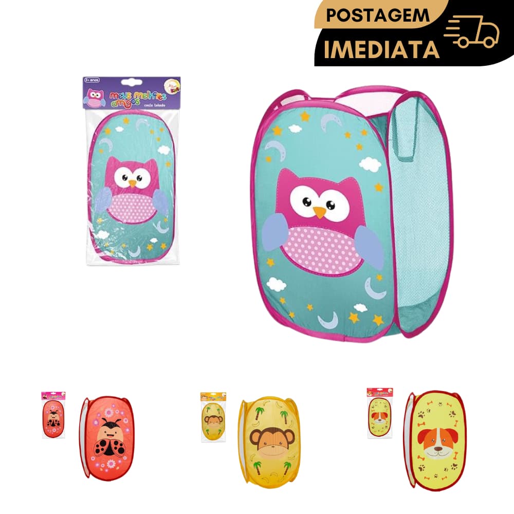 Cesto Organizador Brinquedos Roupas Infantil Dobrável