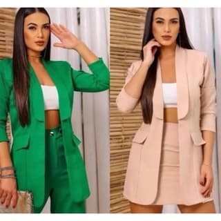 Blazer Max Alfaiataria novidade  Feminino Alongado Elegante