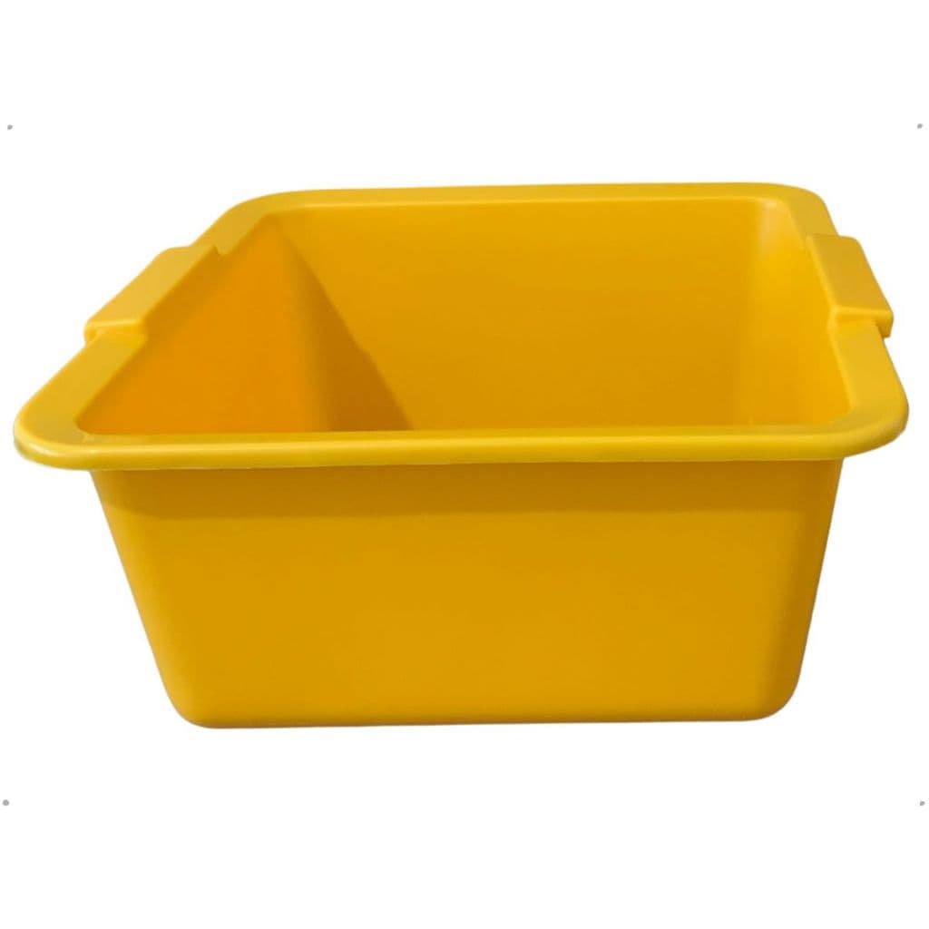 Bacia Recipiente Quadrada de Plástico Multi Útil Grande - 10 Litros Cor Amarelo