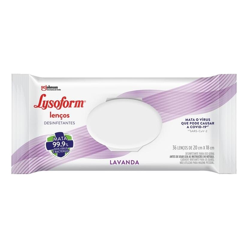 Lenços Umedecido Lysoform Desinfetante Lavanda 36 Cada