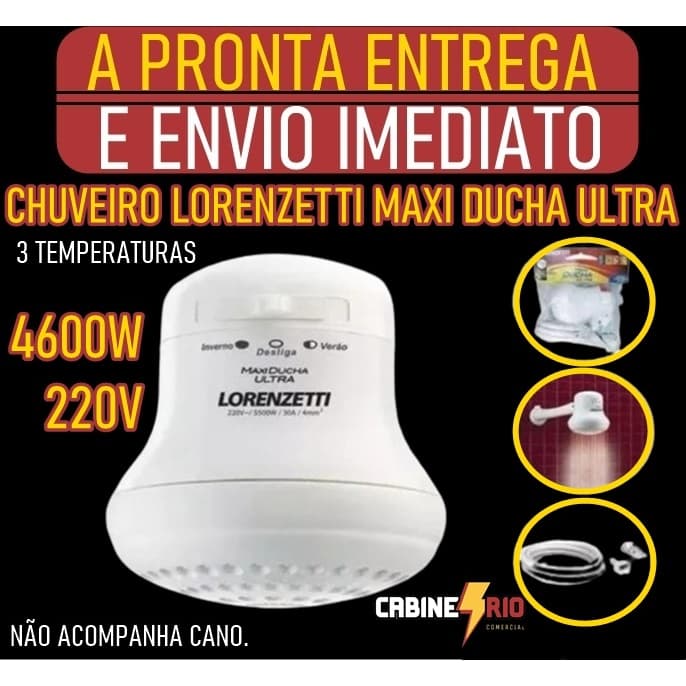 Chuveiro elétrico de parede Lorenzetti Maxi Ducha Ultra branco 4600W 220V