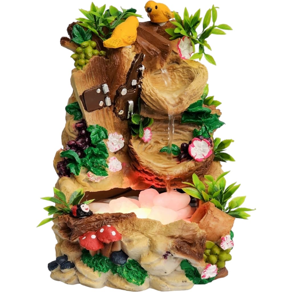 Fonte Passarinho Canario Cascata De Água Decorativa Em Resina