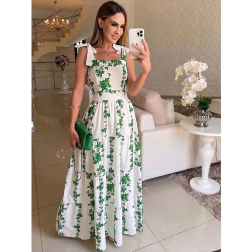 Vestido Feminino Alça Paolla Elegante e estiloso 100% algodão vestido da moda