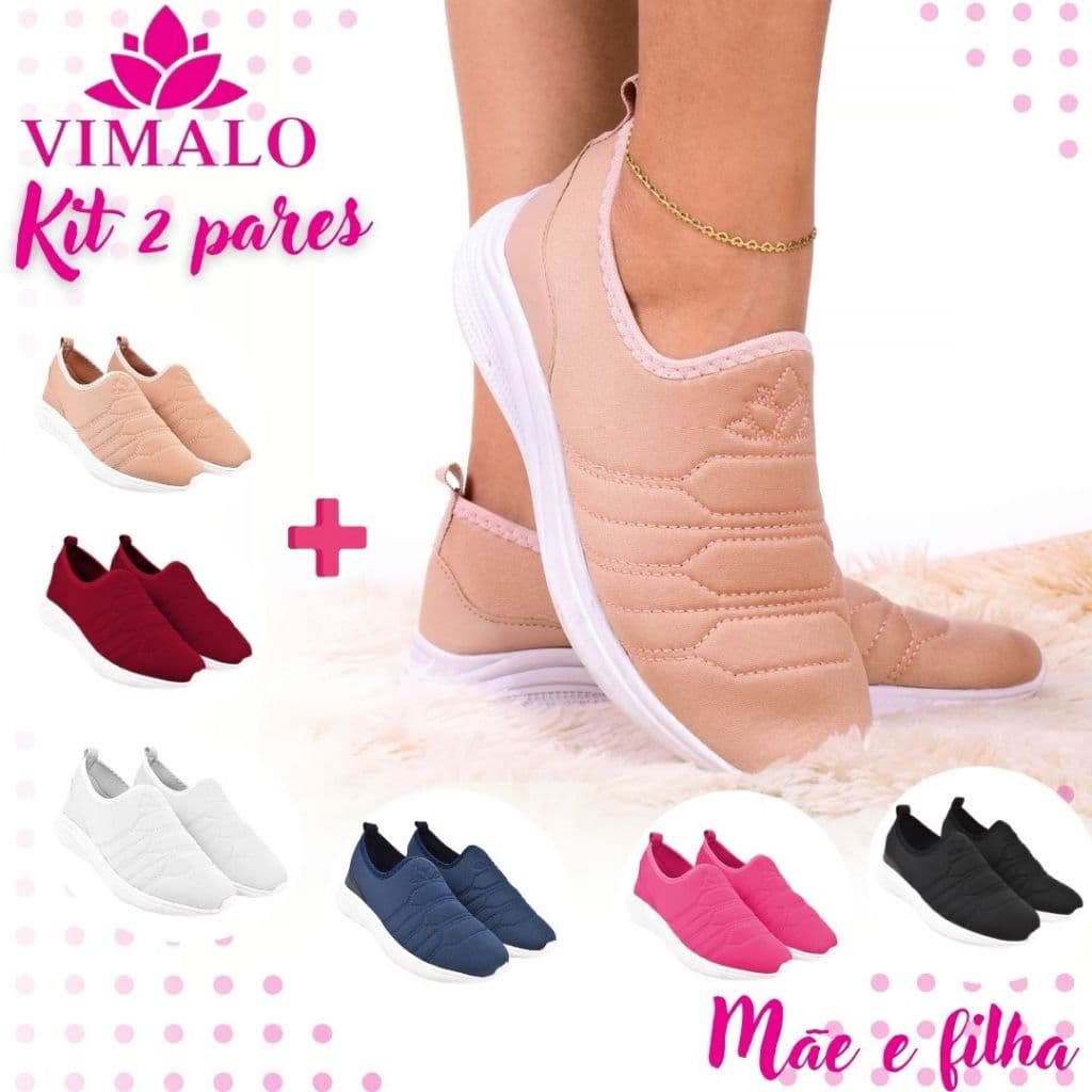 Kit 2 pares : Tênis Jogging Feminino  VL01 NUDE +  VL ADICIONAL