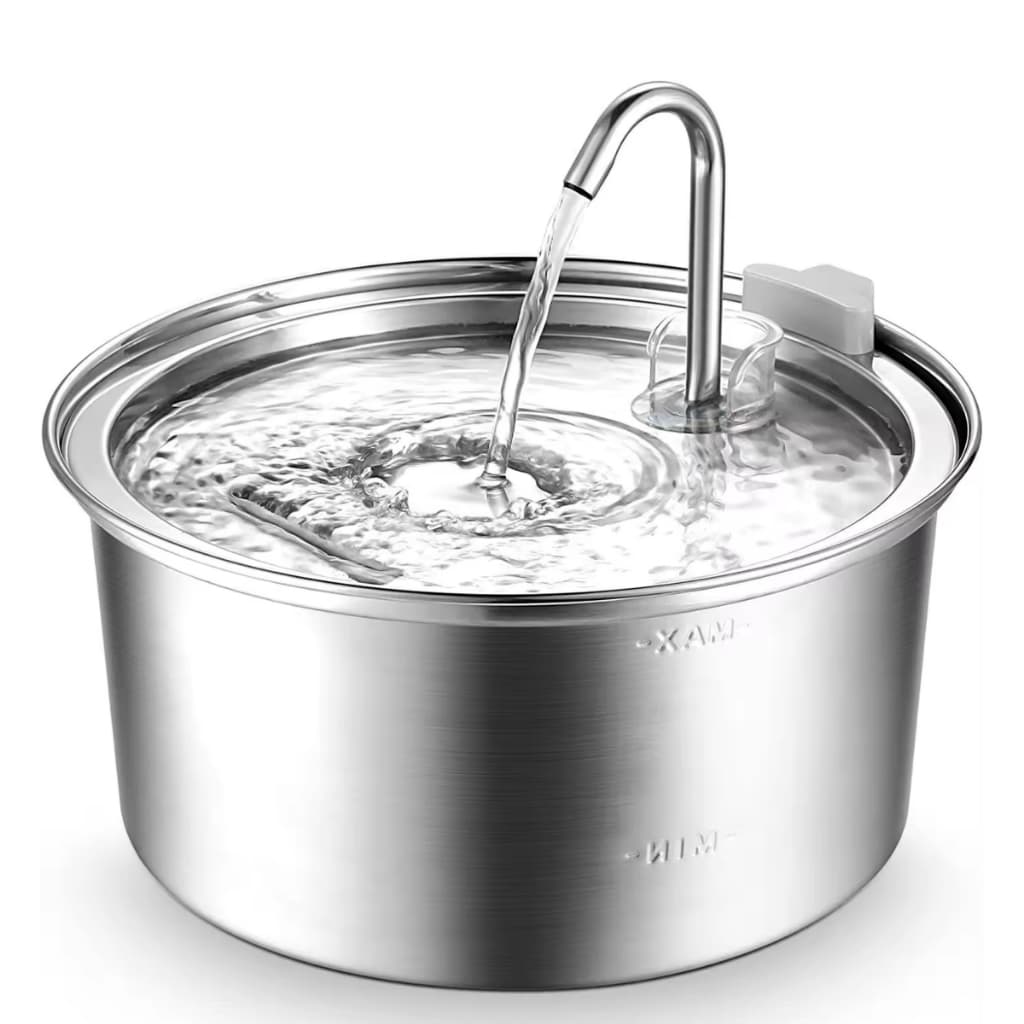 Bebedouro Gato Fonte Água Inox com Filtro Automático Elétrica Bivolt Silencioso Aço inoxidável 3,2L