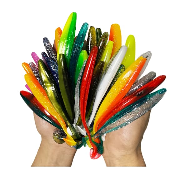 Kit 5,10,15 unidades Isca Artificial Soft Shad Silicone 7cm 4g - Ideal para Tucunaré Robalo Traíra Blackbass