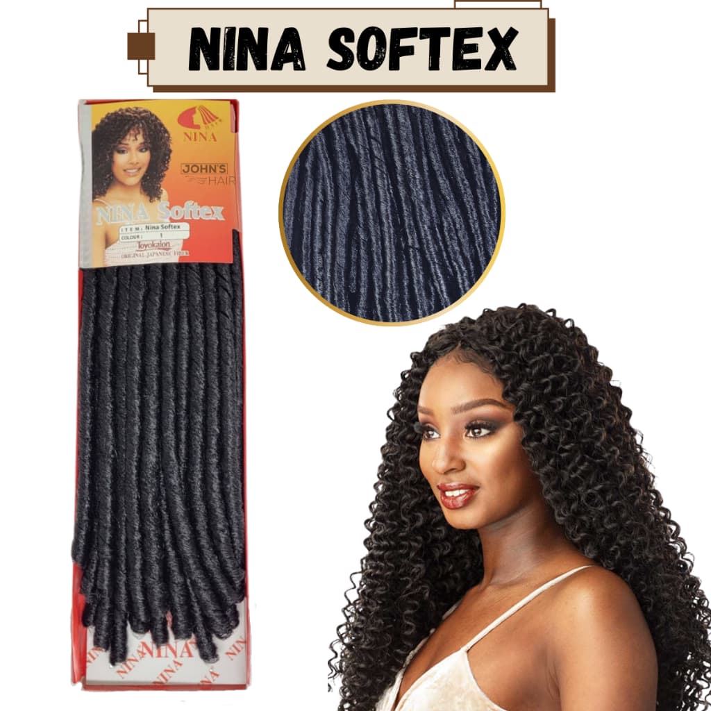 Cabelo Nina Softex Cacheado Dread Original Crochet Braids Cachos Fibra Sintética 70 Gramas