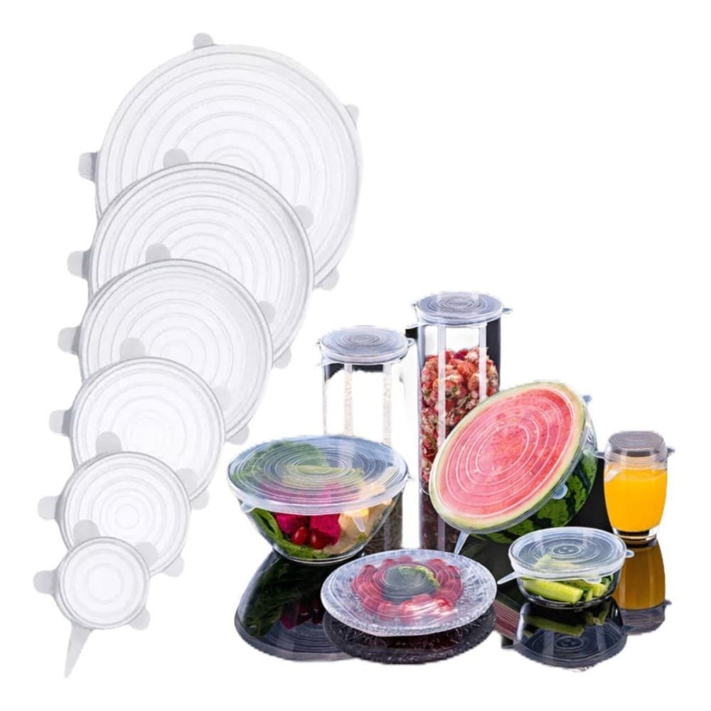 Kit de 6 Tampas de Silicone, Flexível e Lavável para Panelas e Potes Universais - Envio Imediato - Produto Premium.