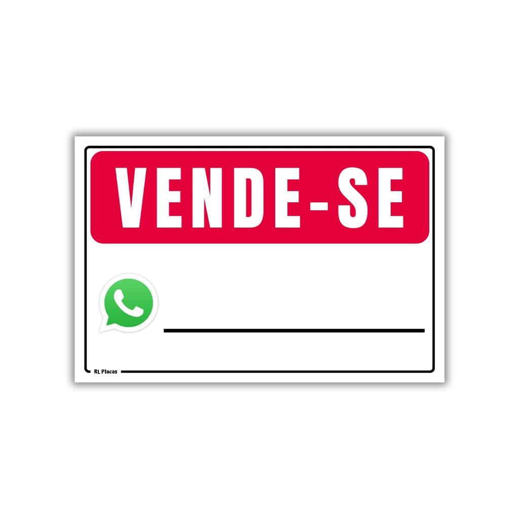 Placa Sinalização Vende-se 30x20 cm