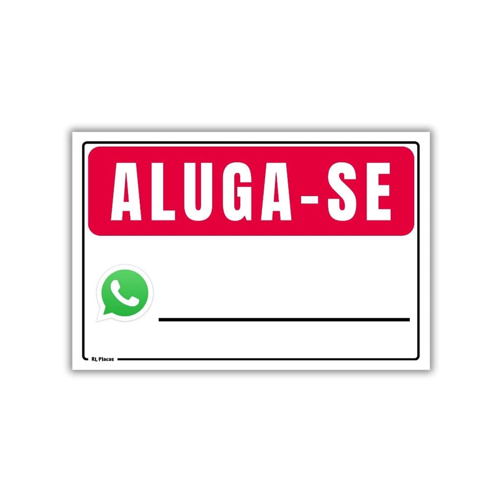 Placa Sinalização Aluga-se 30x20 cm