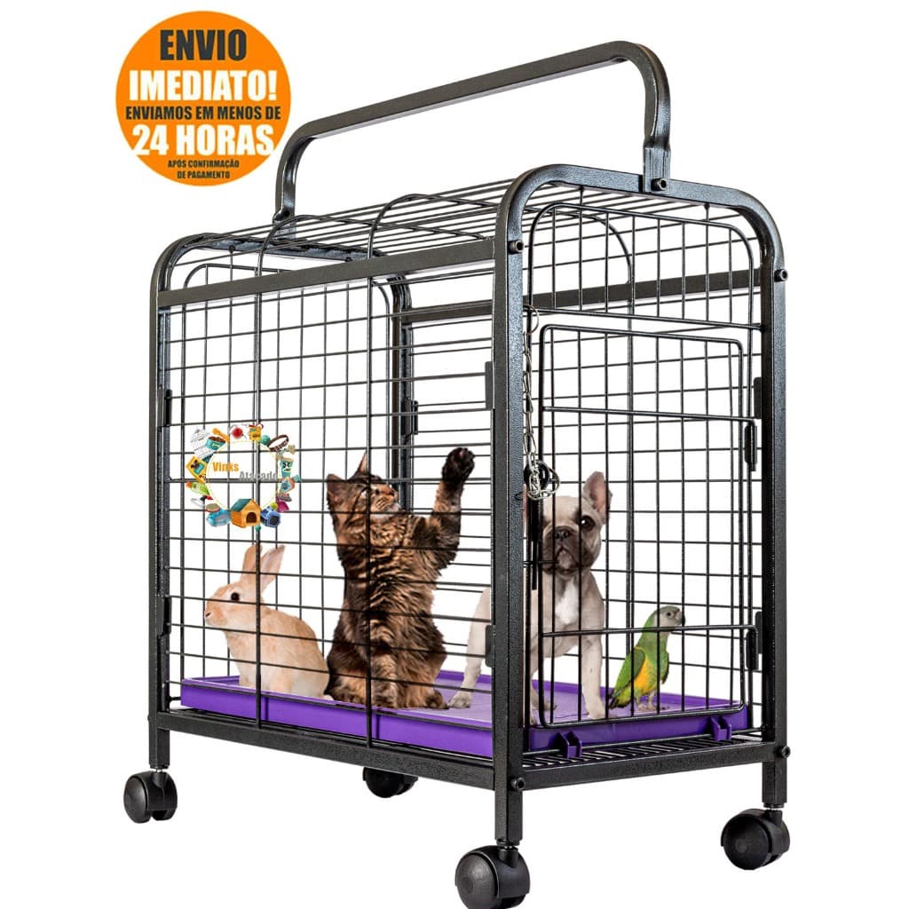 Gaiola De Transporte Avião Ônibus Carro Viagens Animais Portátil Leva Pet Qualidade Segurança Para Cachorro Gato Coelho