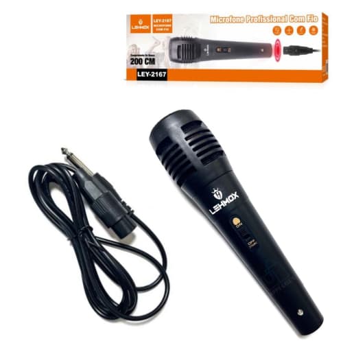 Microfone Dinâmico profissional Com Fio Caixa Som E Karaokê e Instrumentos Lehmox
