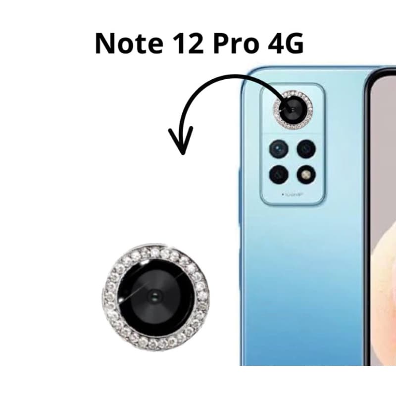 Película Câmera Traseira Xiaomi Brilho Strass Redmi Note 12 Pro 4G 3D Anti-Impacto Protetora *