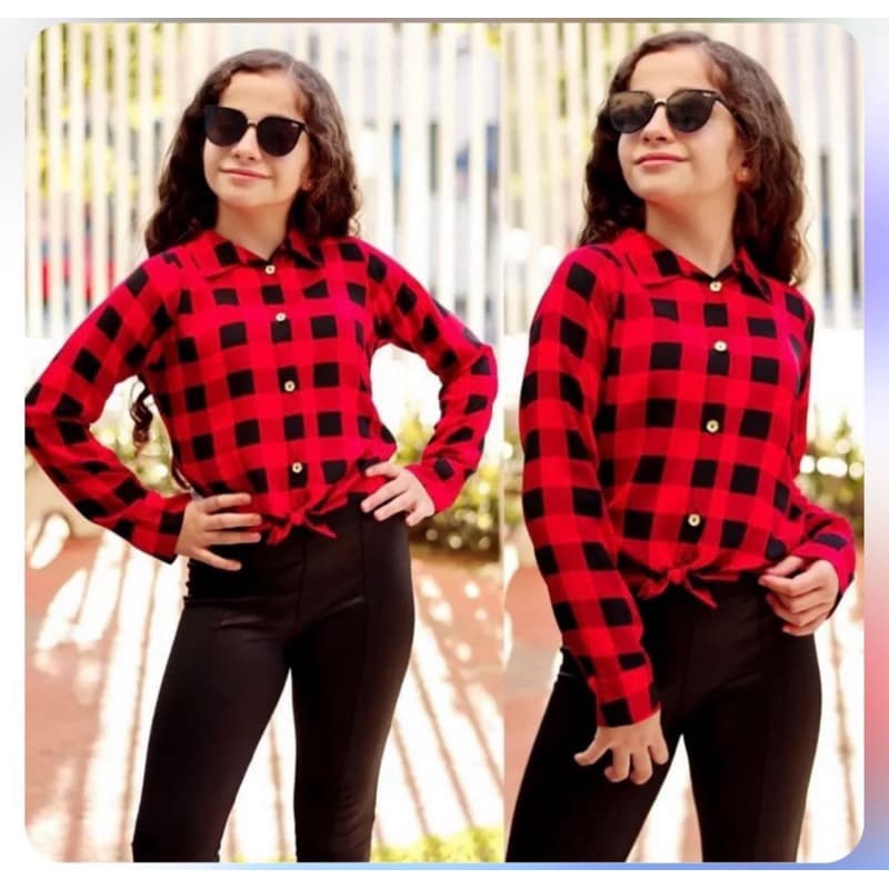 Cropped Xadrez Feminina/ Xadrez Amarrar infantil/ Camisa Xadrez Juvenil/ Festa Junina
