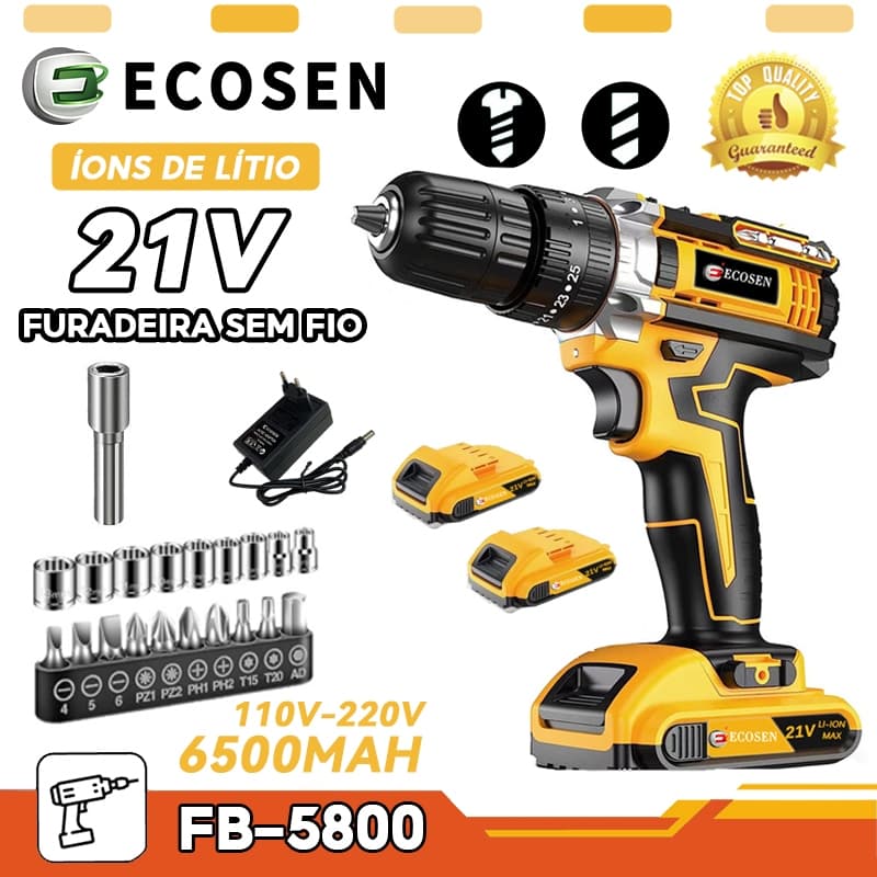 22pcs Double Speed Li-ion Battery Rechargeable Cordless Drill Driver