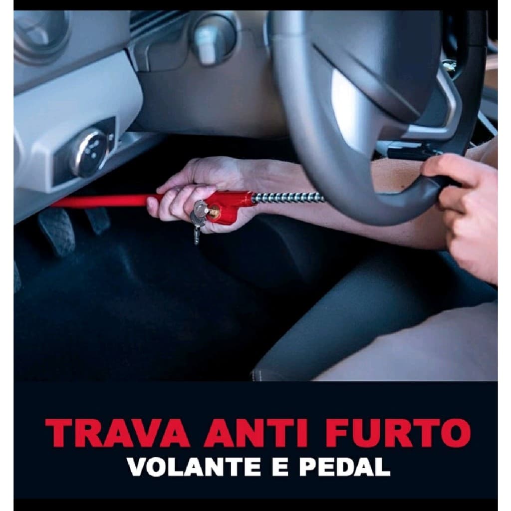 Trava Carneiro Antifurto Pedal E Volante De Aco Trava Para Carro