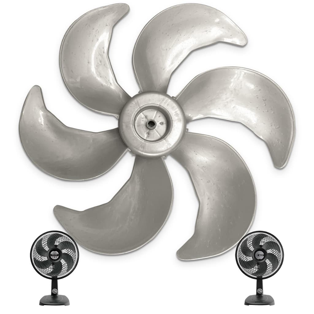 Hélice Ventilador Mallory 6 Pás Prata 30cm