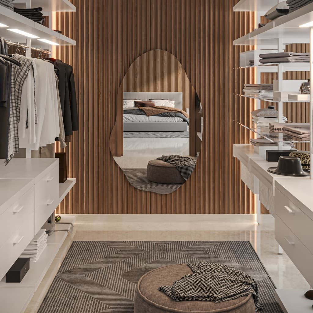 Espelho Decorativo Orgânico Lapidado 90x60 Moderno - com suporte para fixação