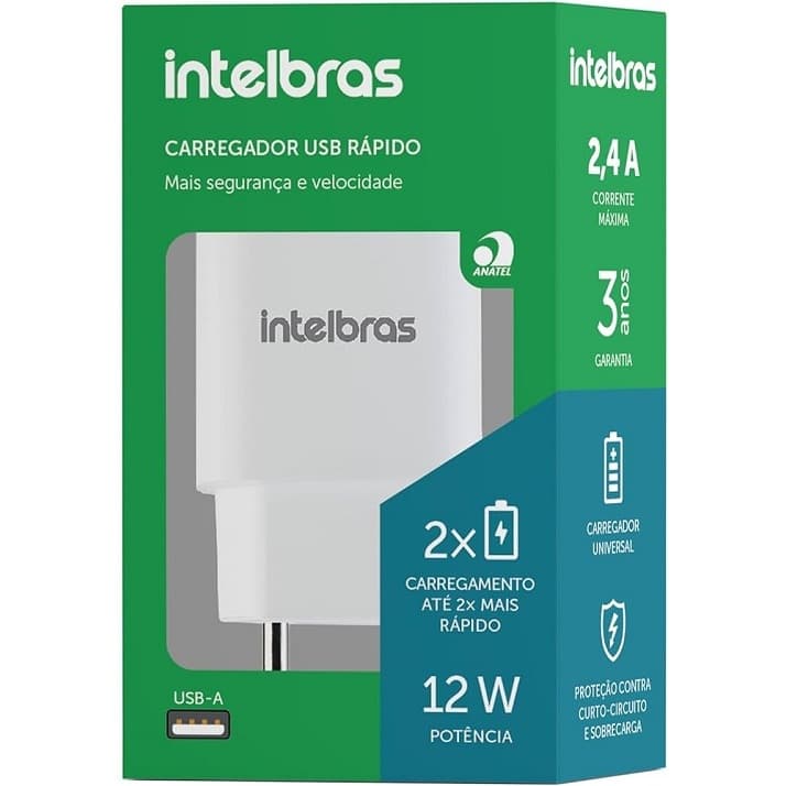 Carregador Usb Ec 1 Fast 12w Branco IntelBras (2x mais Rapido)