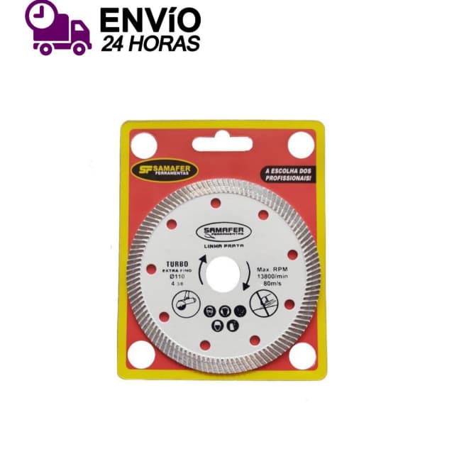 Disco De Corte 4'' Turbo Para Porcelanato Extra Fino 110x20 Corte á Seco Uso Profissional Samafer