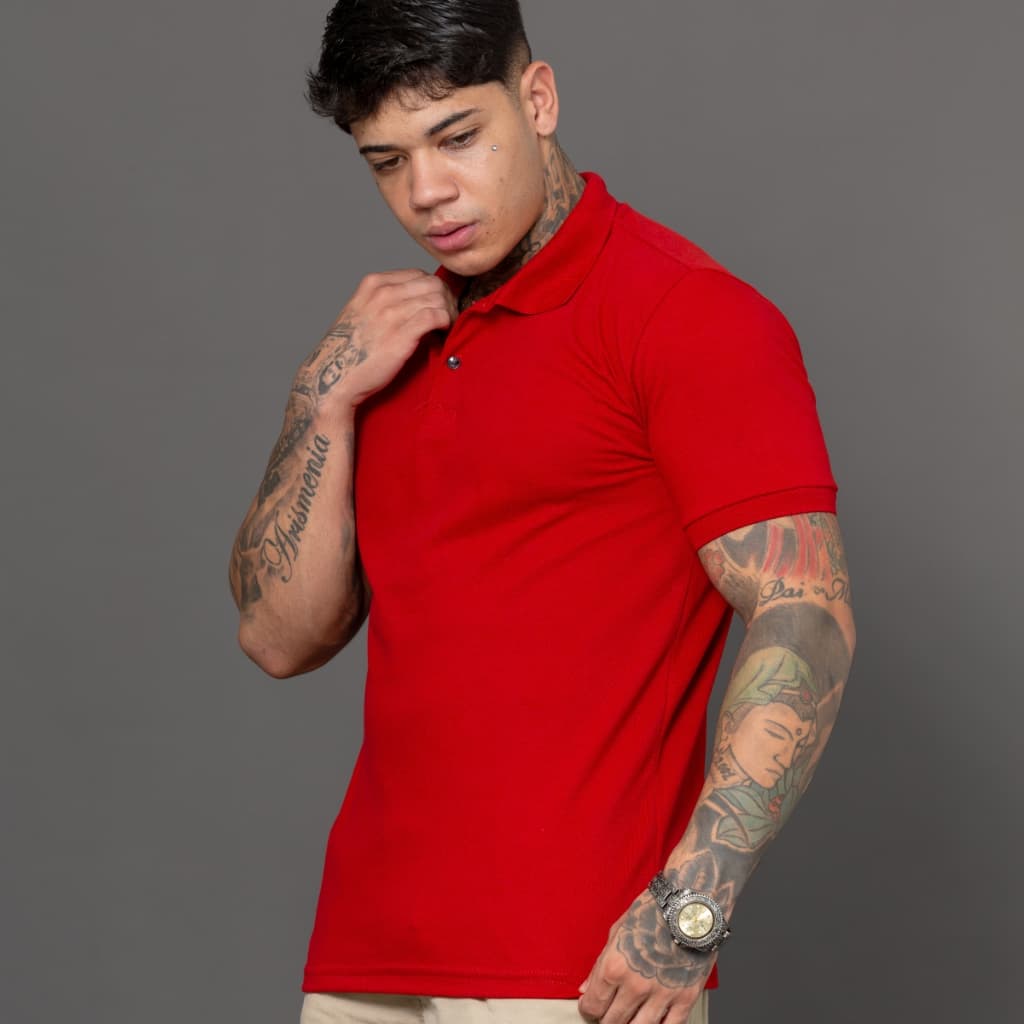 Camisa Gola Polo Piquet Masculina Lisa Promoção