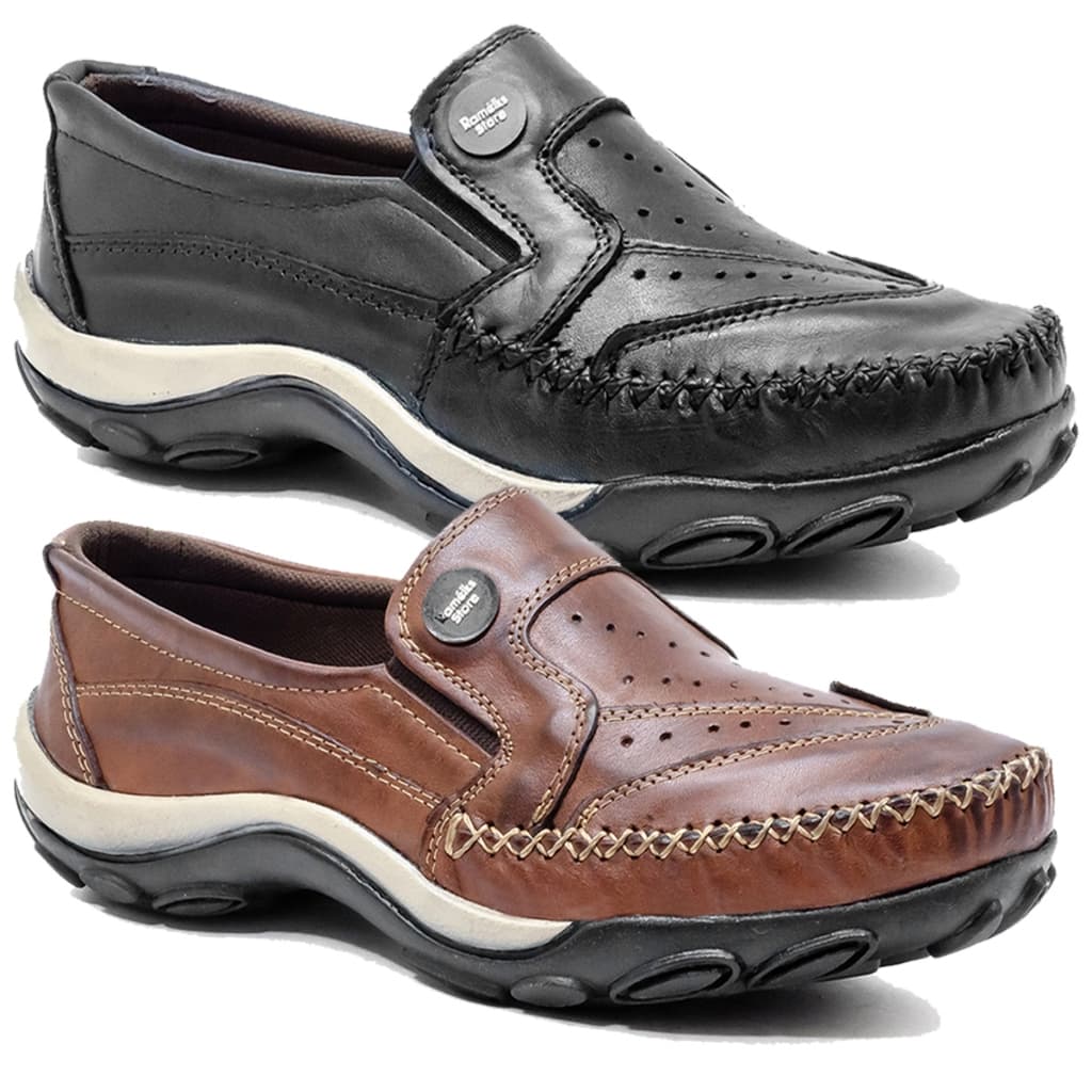 Combo Mocassim Masculino: Couro Legítimo, Conforto Duplo! Preto e Havana 2021