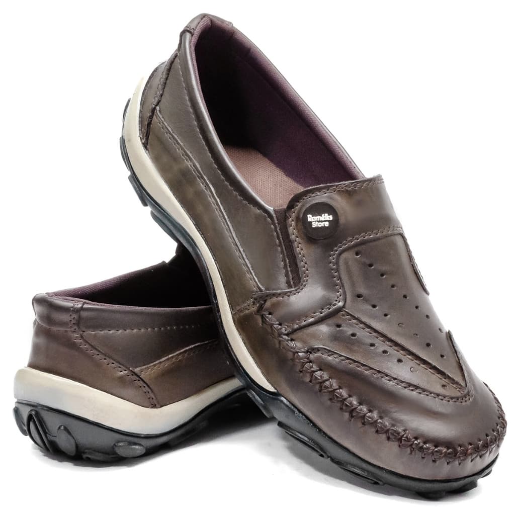 Sapatilha Mocassim Masculina Couro Café - 2021