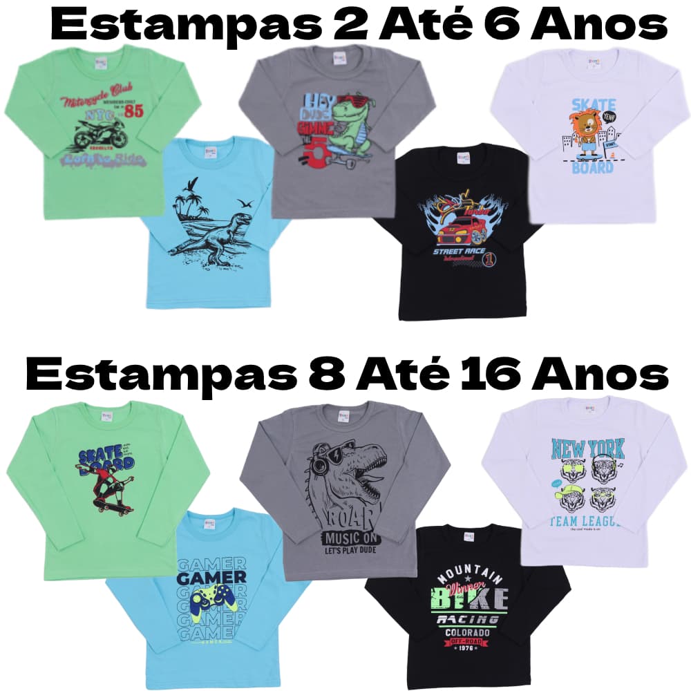 Camiseta de manga comprida para meninos Camiseta Moda infantil média grande Casual para crianças